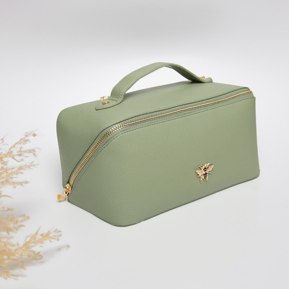 Alice Wheeler Train Case - Sage black