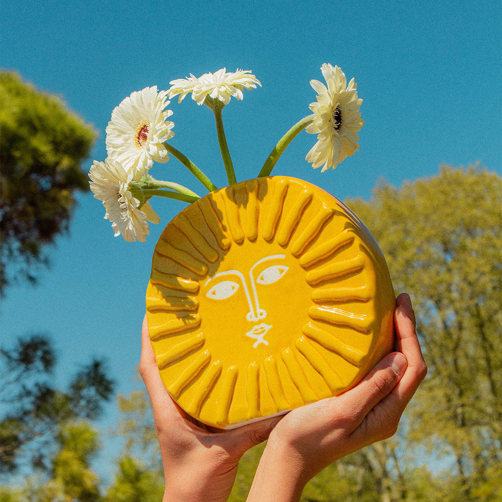 Yellow Sun Vase