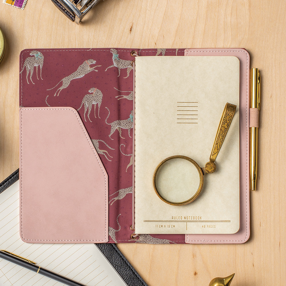 Dusty Pink Suedette Folio with Pen