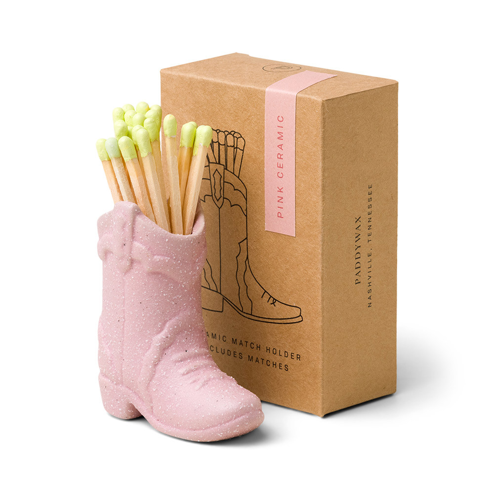 Nashville Pink Cowboy Boot Match Holder - 25 pack