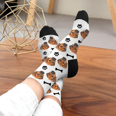 Click to view product details and reviews for Personalised Dog Photo Socks Womens.