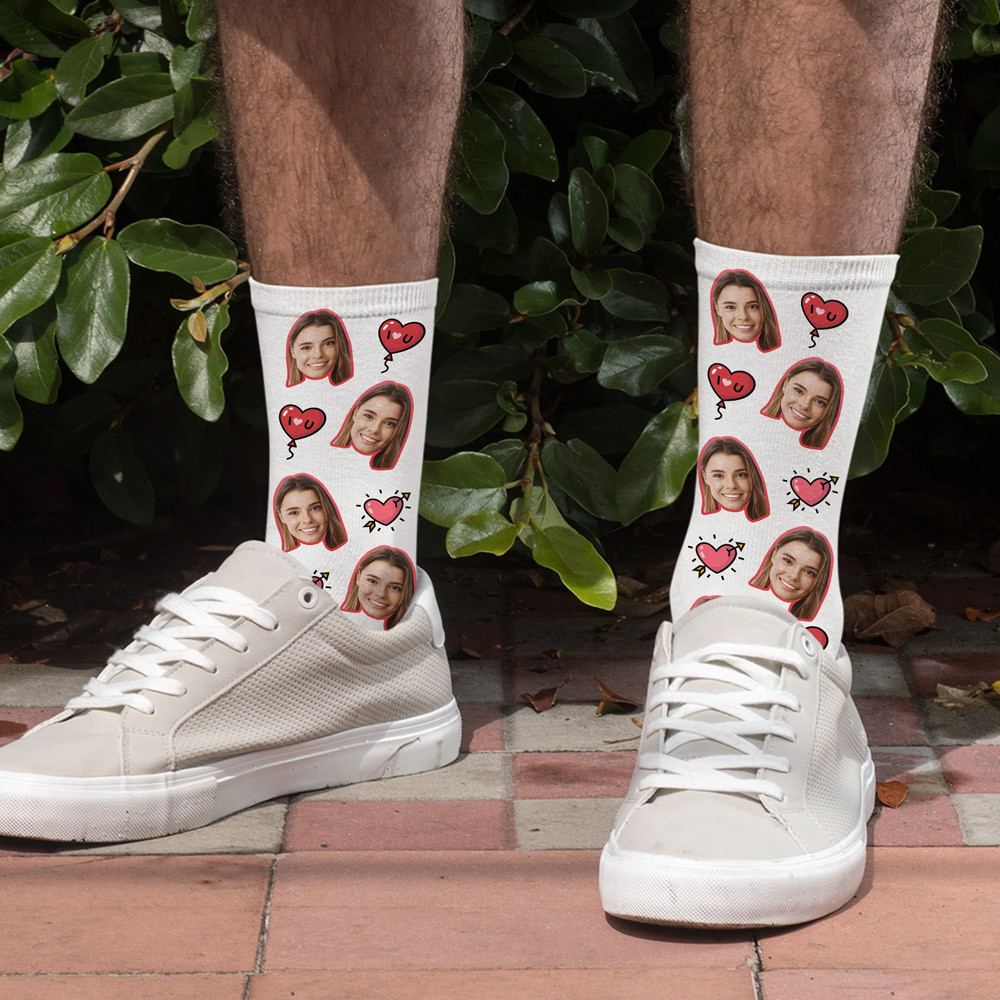 Personalised I Love You Face Socks - Men's