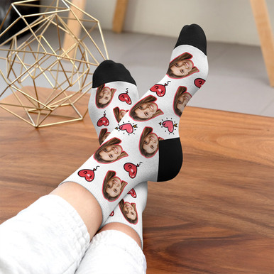Click to view product details and reviews for Personalised I Love You Face Socks Womens.