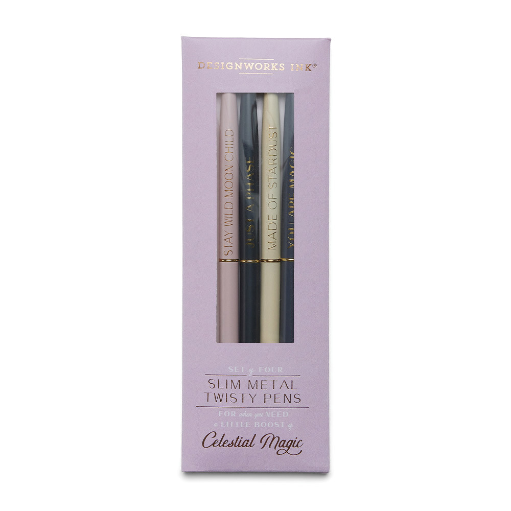 Twisty Slim Metal Pen Set - Celestial (Set of 4)