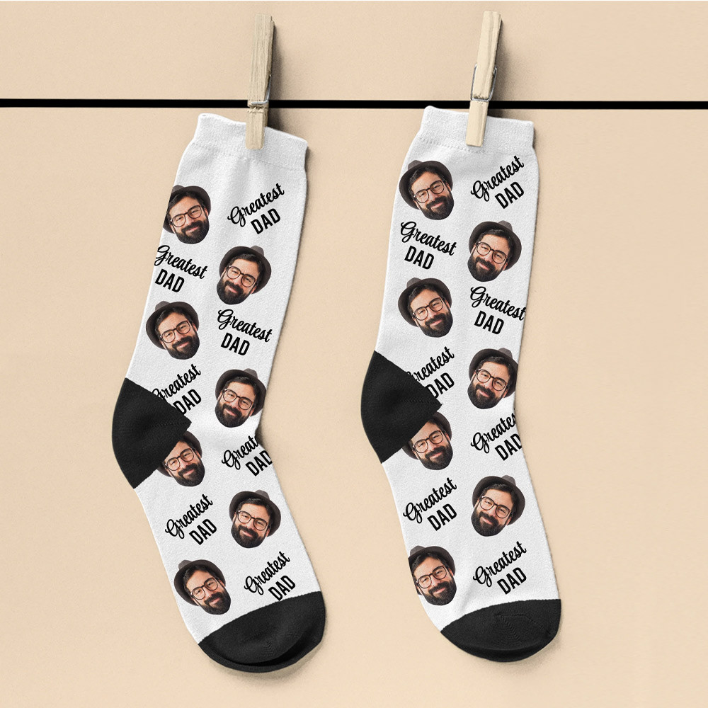 Personalised Greatest Dad Photo Socks