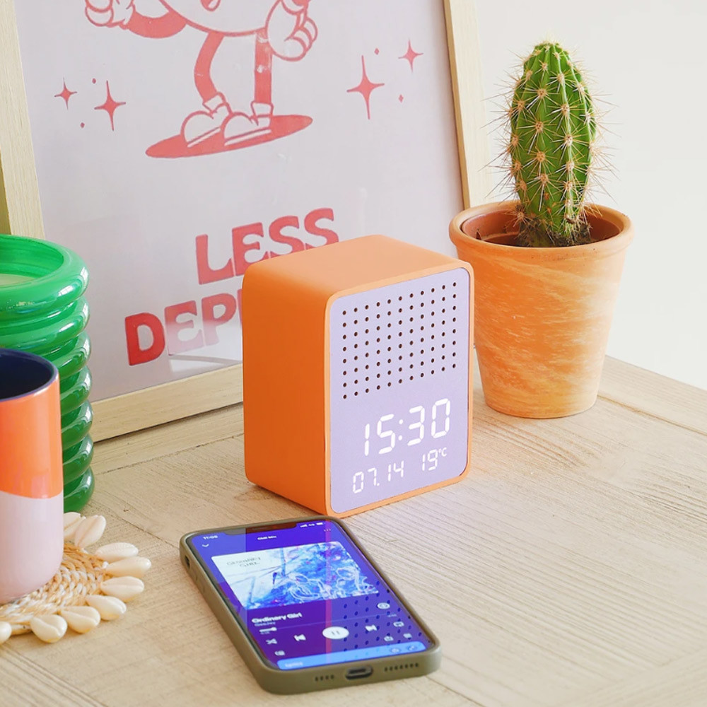 Steepletone Rise Play Speaker & Alarm Clock - Orange