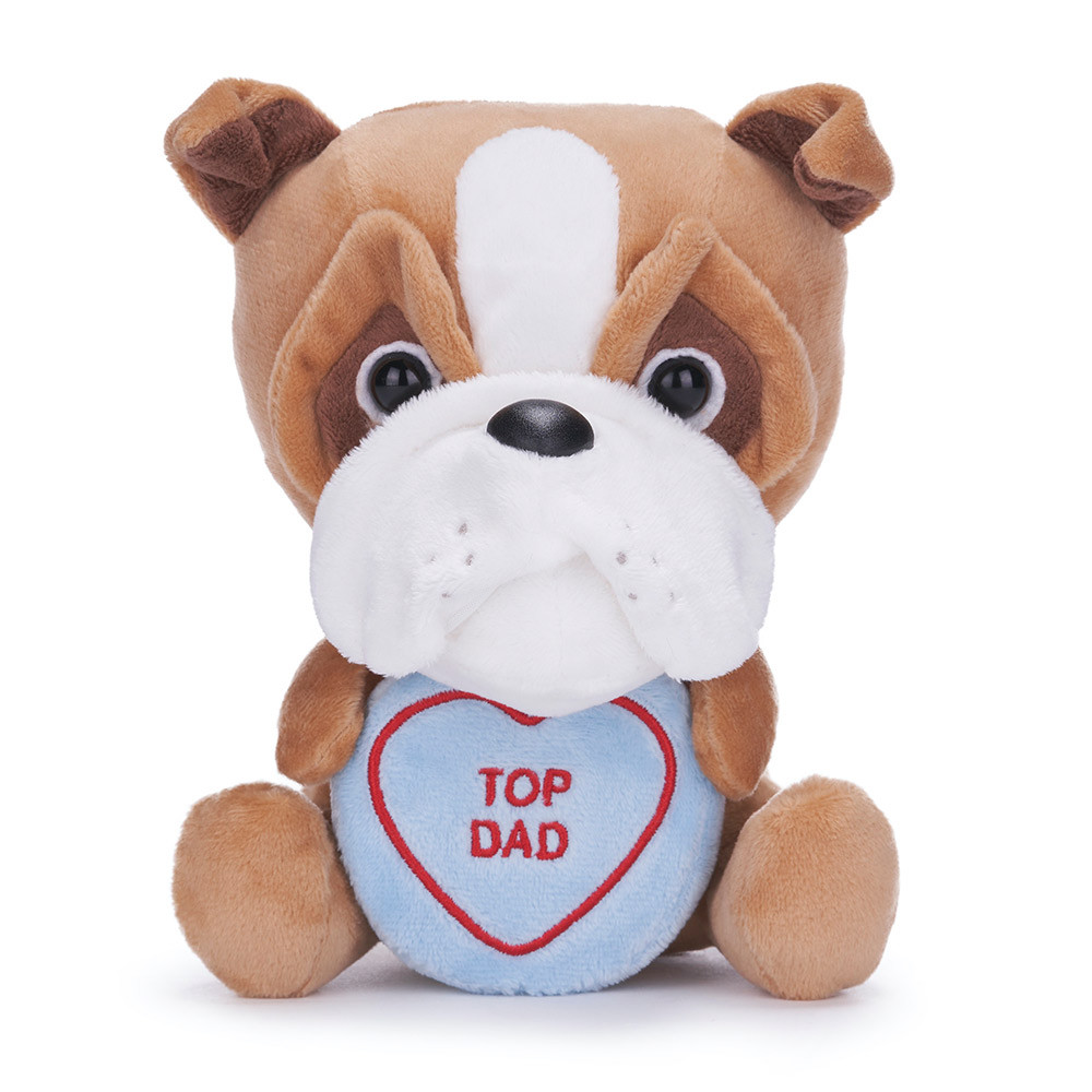 Top Dad Dog Love Hearts Plush