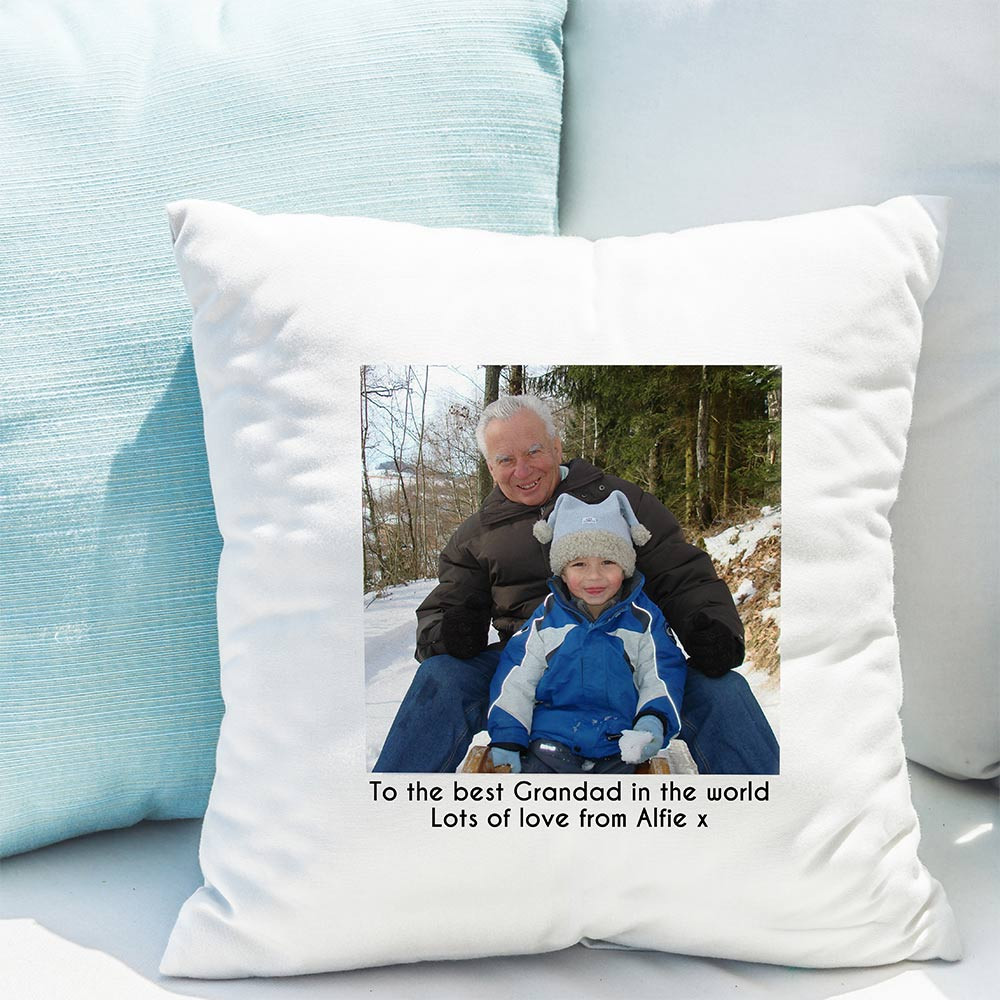 Personalised Photo Upload Grandad Cushion