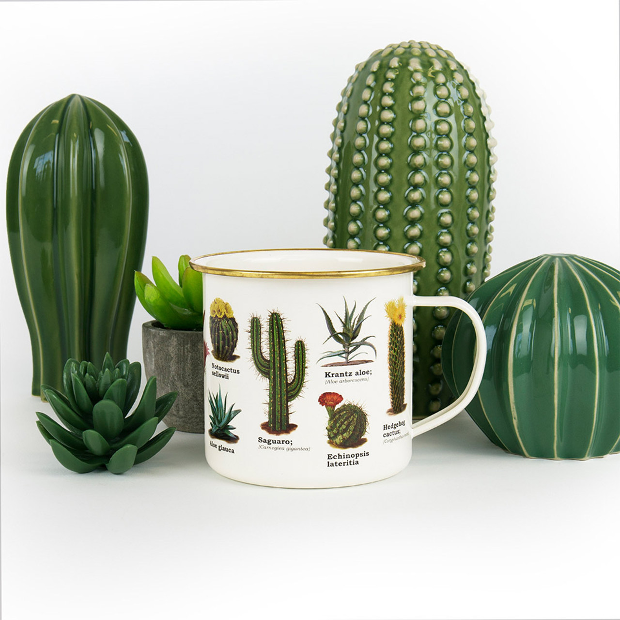 Cactus Enamel Mug