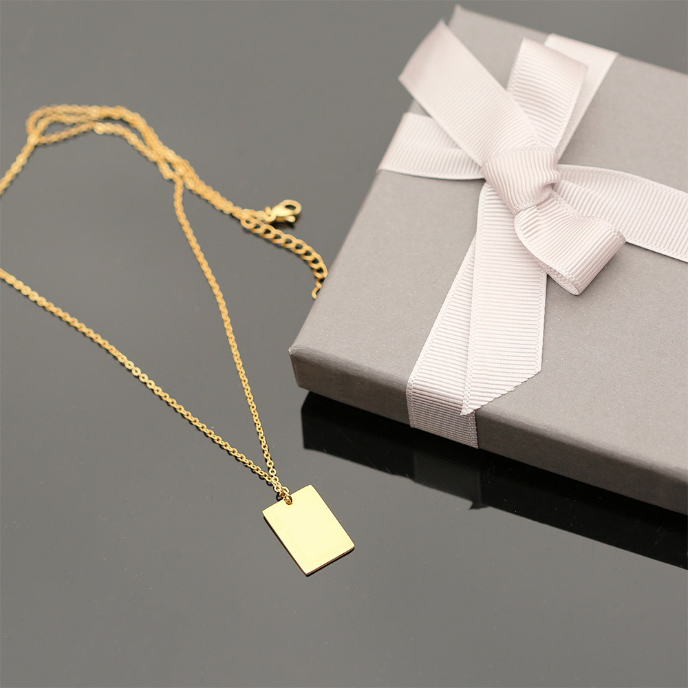 Personalised Gold Necklace Own Handwriting Engraving