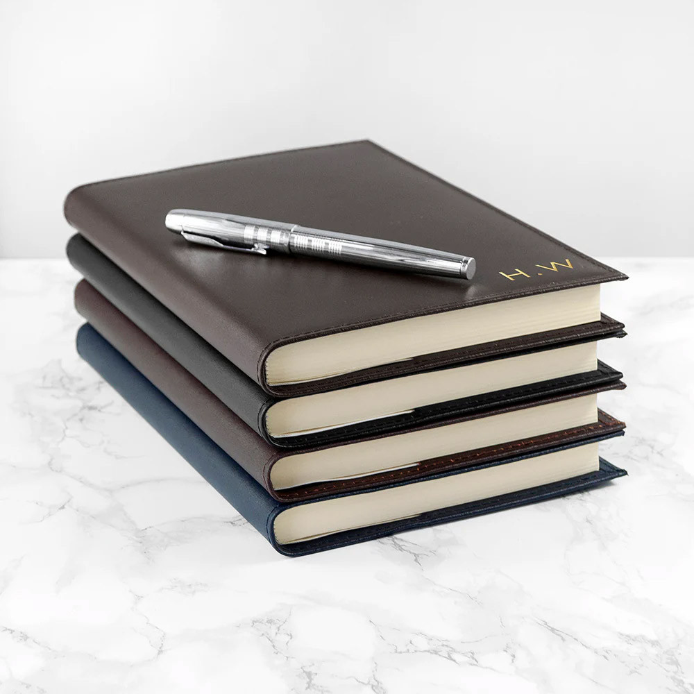 Personalised Luxury Leather Refillable Notebook