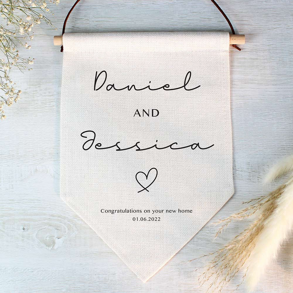 Personalised Wedding Linen Hanging Banner