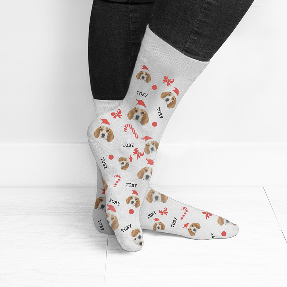 Personalised Christmas Pet Photo Socks Womens