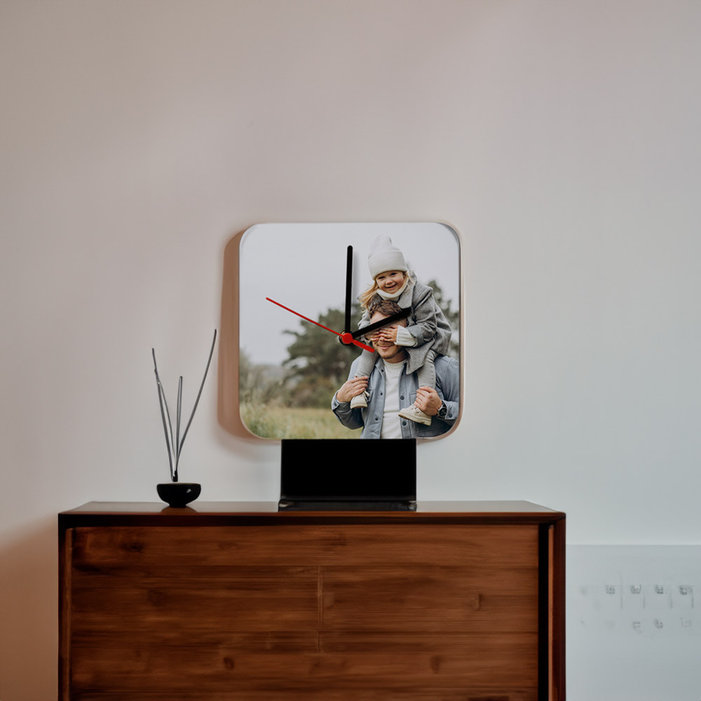 Personalised Photo Square Desk Clock