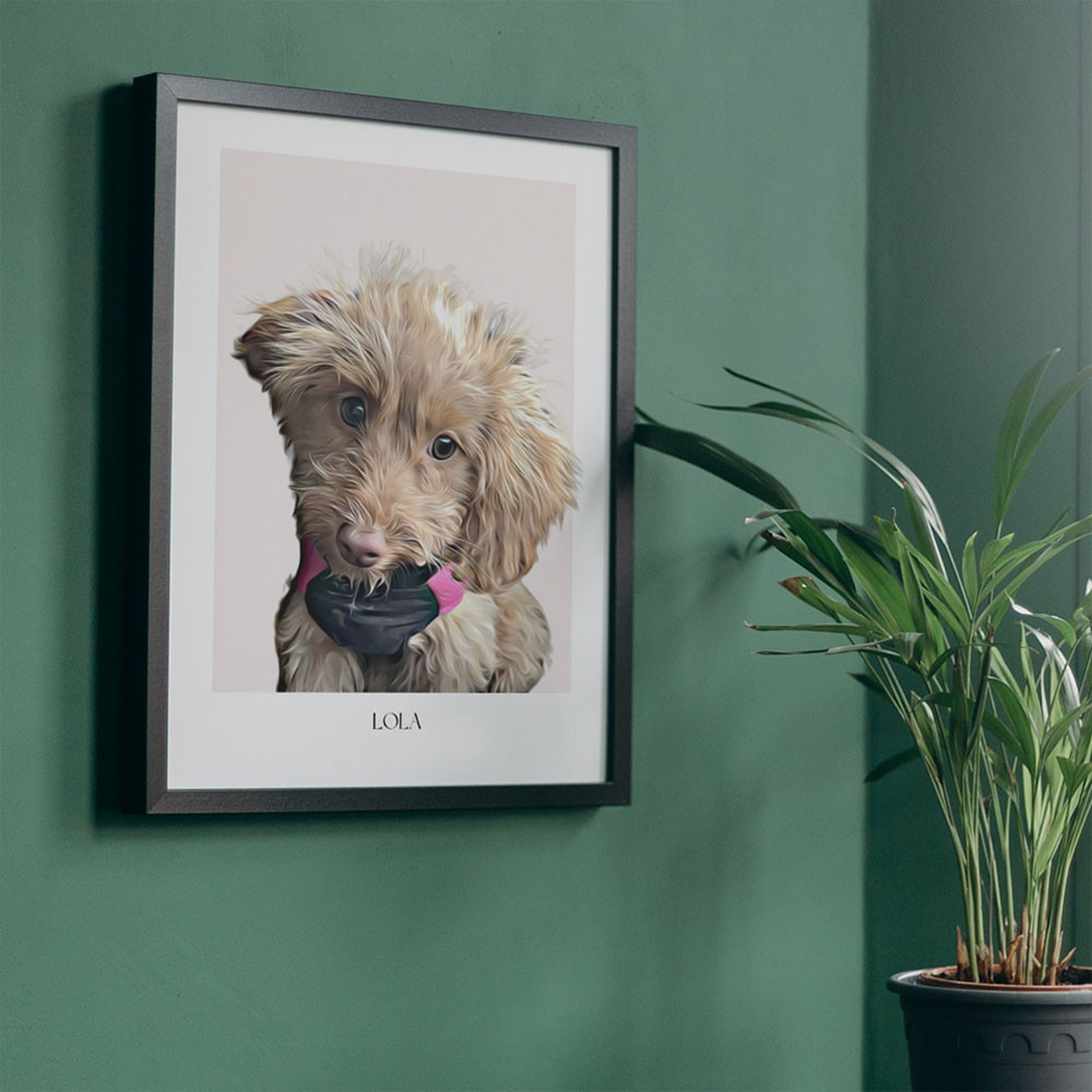 Personalised A3 Pet Pawtrait Framed