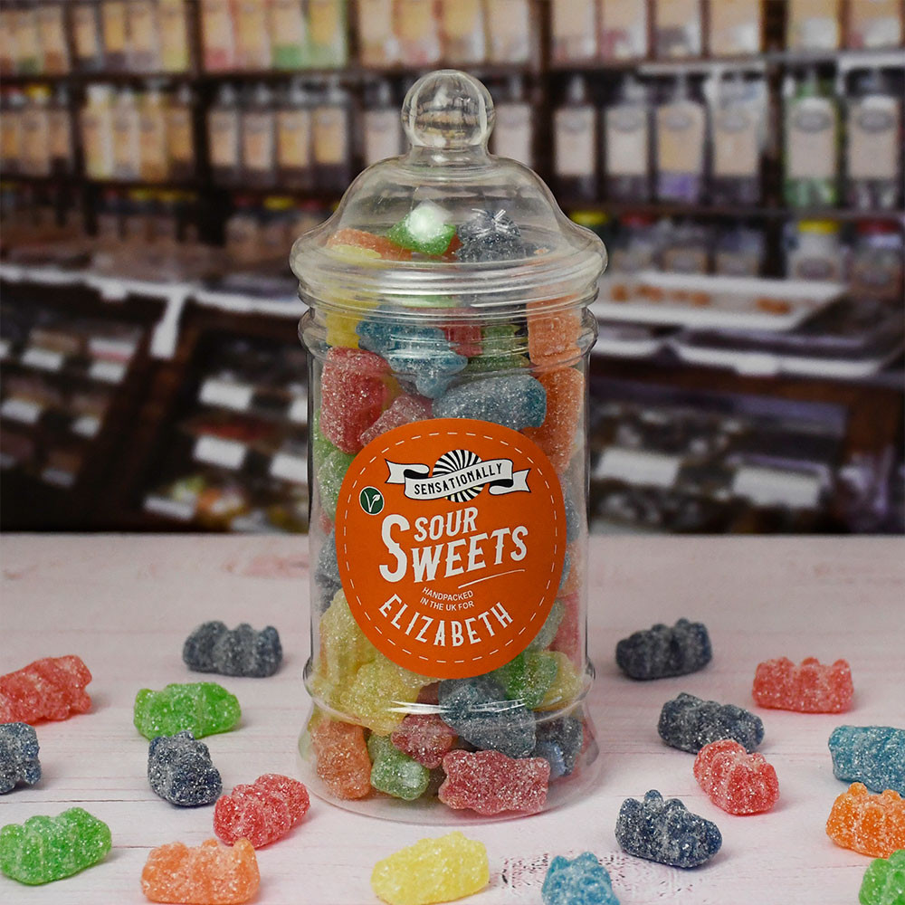 Personalised Sour Victorian Sweets Jar
