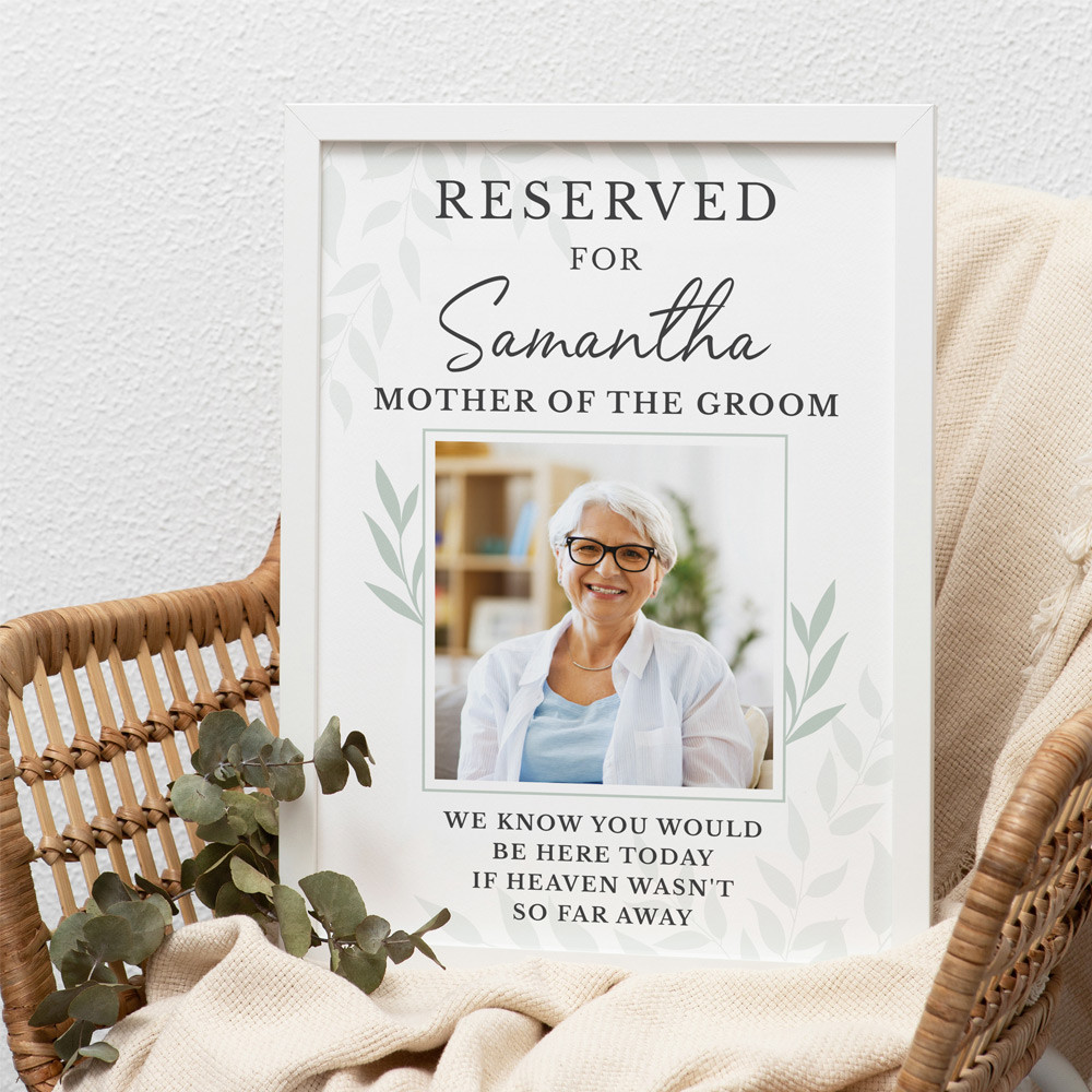 Personalised Wedding Reserved Seat Memorial A3 Frame White