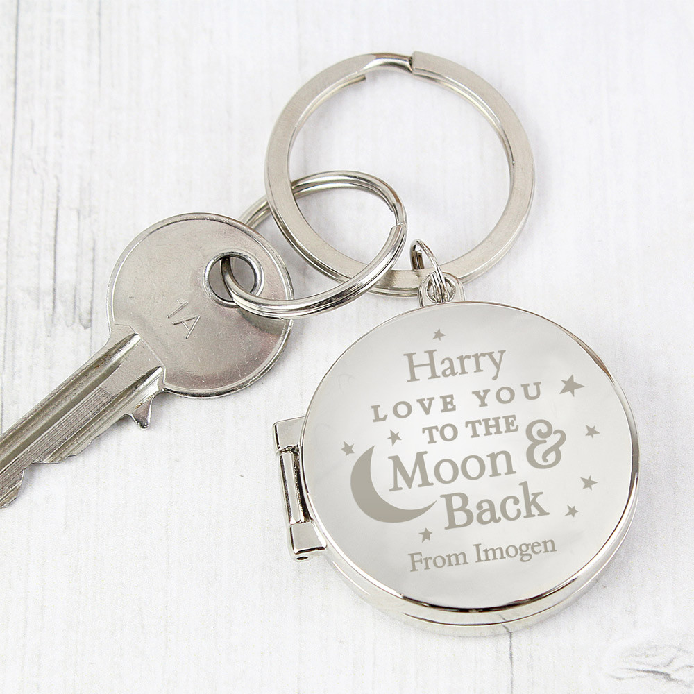 Personalised Photo To the Moon and Back Keyring