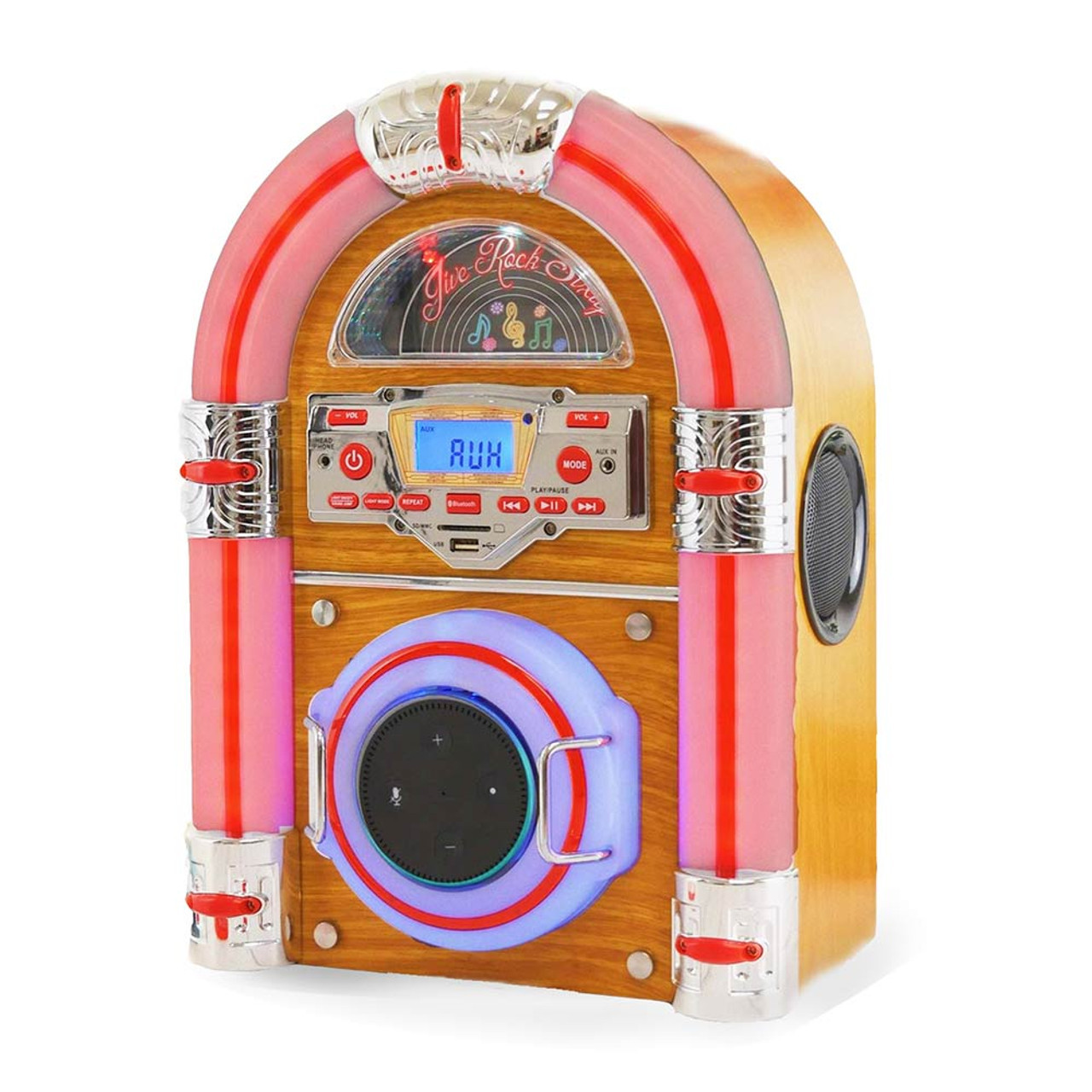 JR60 LXA Retro Light Wood Jukebox with Amazon Alexa