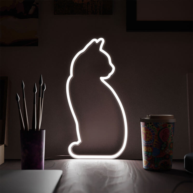 Cat Shaped Neon-Style LED Light