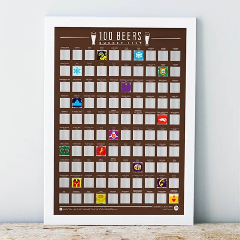 100 Beers Scratch Off Poster