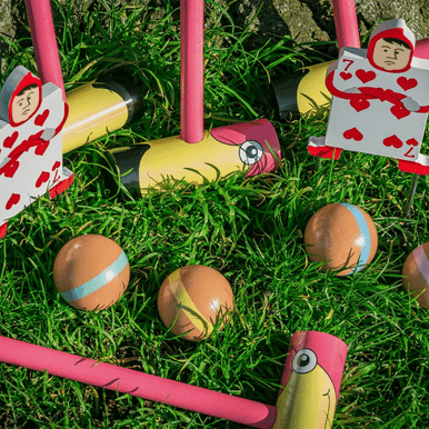 Click to view product details and reviews for Alice In Wonderland Flamingo Croquet Set.