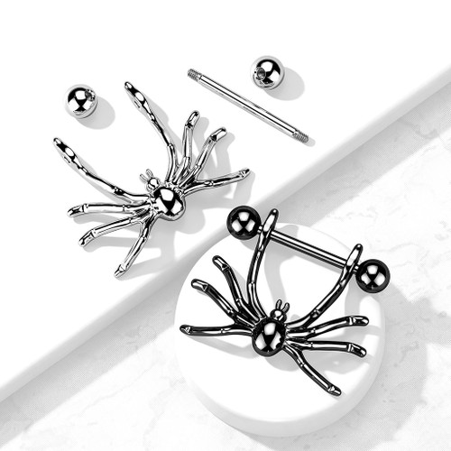 Hanging Spider 316L Surgical Steel Nipple Shield Rings