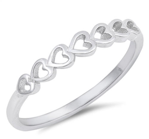 Sterling Silver Heart Ring Band