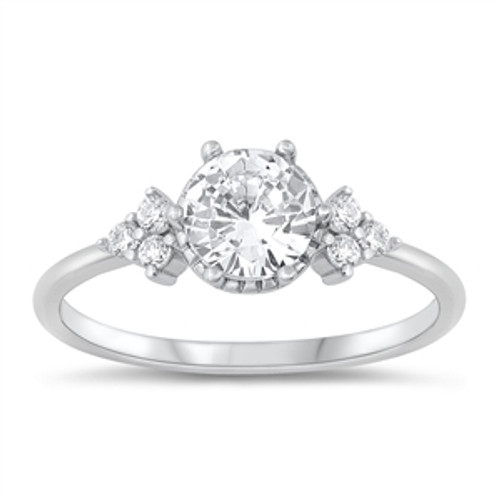 Silver CZ Ring Round