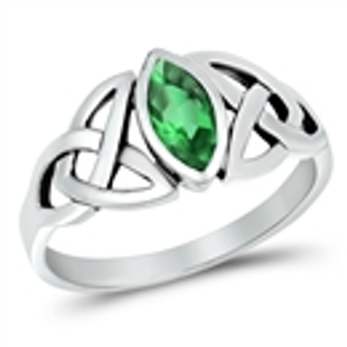 Silver CZ Ring - Celtic Design