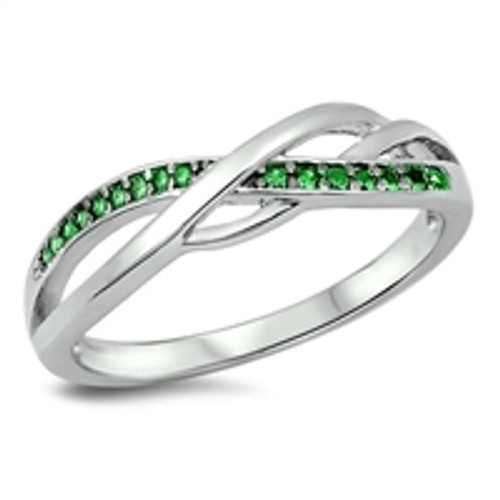 Emerald CZ Ring Sterling Silver