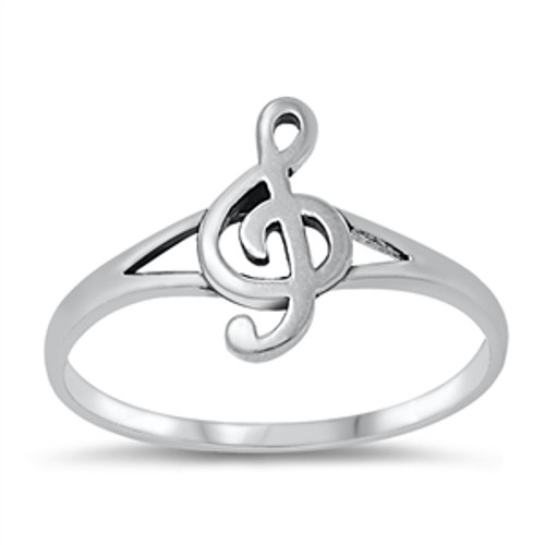 Silver Ring - Music Note