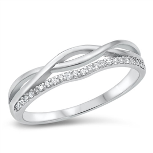 Silver CZ Ring Band