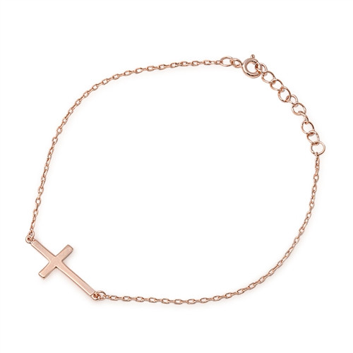 Silver Bracelet - Sideway Cross