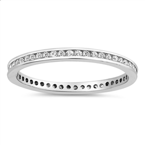 Silver Eternity Ring - Clear CZ