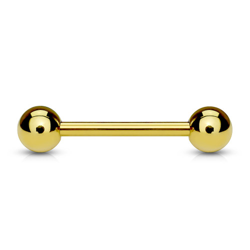 Gold IP Plated Over 316L Surgical Steel Barbells