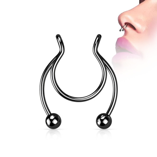 316L Surgical Steel Fake Clip On Horseshoe for Septum, Nipple and Ear