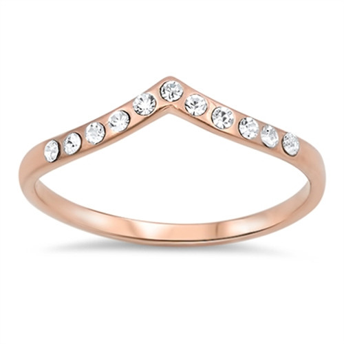 Rose Gold Plated cheveron Ring