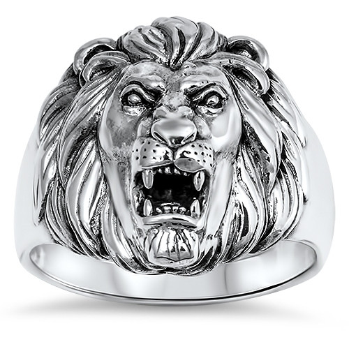 Silver Ring - Lion Head Ring Sterling Silver Ring - 925