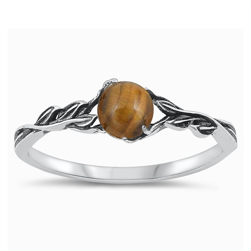 Silver Black Agate  Stone Ring
