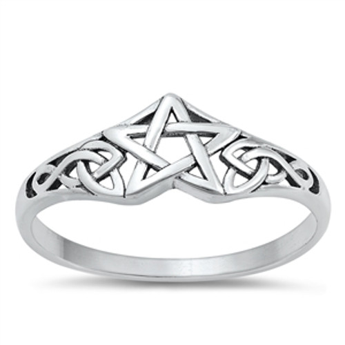 Silver Star Stone Ring