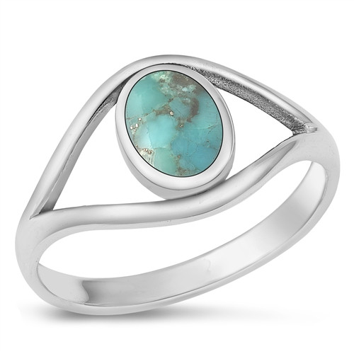 Silver Genuine Turquoise Ring