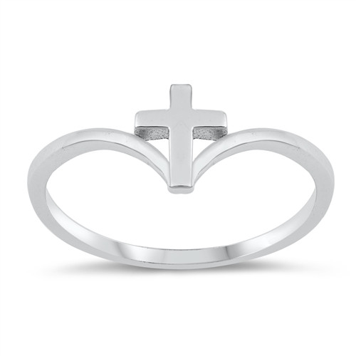 Silver Ring - Cross V