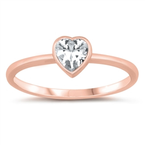 Sterling Silver Heart Ring CZ