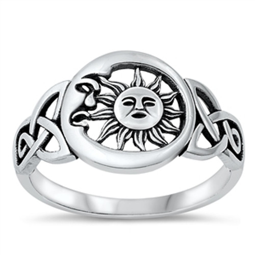 Silver Ring - Sun & Moon