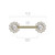 316L Surgical Steel Threadless Push In Nipple Barbell with 11 CZ Flower Cluster On Each Side