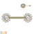 316L Surgical Steel Threadless Push In Nipple Barbell with 11 CZ Flower Cluster On Each Side