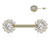 316L Surgical Steel Threadless Push In Nipple Barbell with 11 CZ Flower Cluster On Each Side