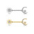 CZ Center Sun and CZ Paved Crescent Moon and Star 316L Surgical Steel Barbell Nipple Rings