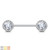 Round CZ Center with CZ Paved Around Ends 316L Surgical Steel Nipple Barbell Rings